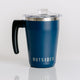 Outsider Navy Blue Insulated Stainless Steel Travel Coffee Mug Cup with rotating handle front view