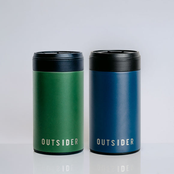 Outsider The PM 2-pack of stainless steel insulated adult beverage coolers in matte navy blue and matte green