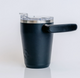 Outsider AM Matte Black Insulated Coffee Cup with a rotating handle to fit your cupholder side view