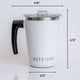The Outsider AM Triple Vacuum Insulated Travel Coffee Mug in Matte White Dimensions
