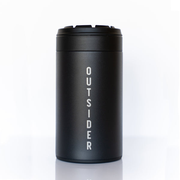 Outsider The PM Can and Bottle Insulated Cooler in Matte Black with Vertical Logo